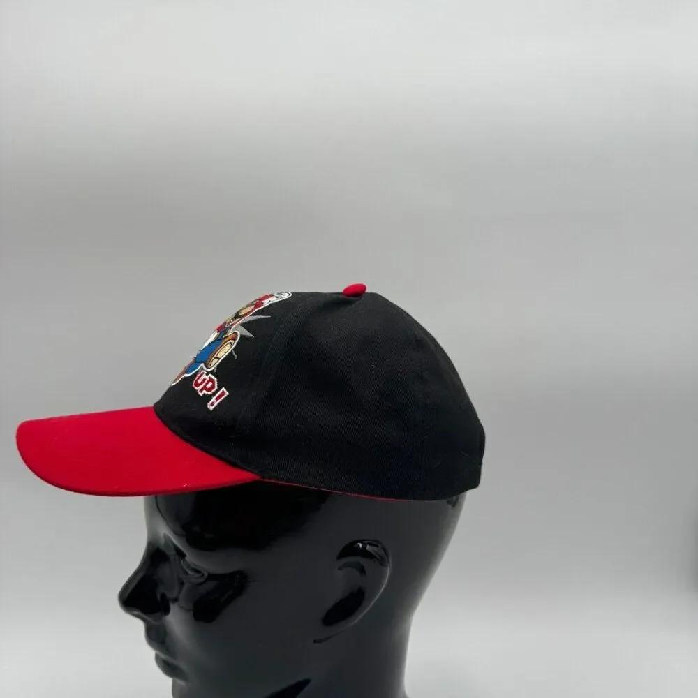 Super Mario Hat Boys Kids Adjustable Snapback Black Red Nintendo Embroidered